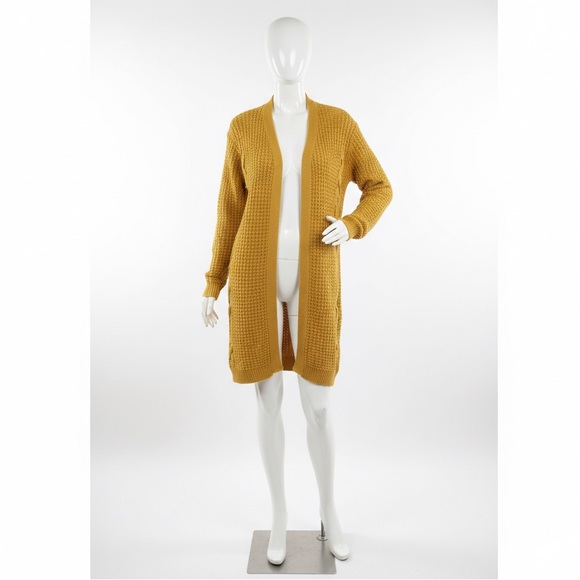 Elegant Mustard Cardigan for Women - Picture 2 of 13
